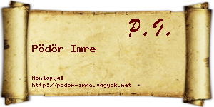 Pödör Imre névjegykártya